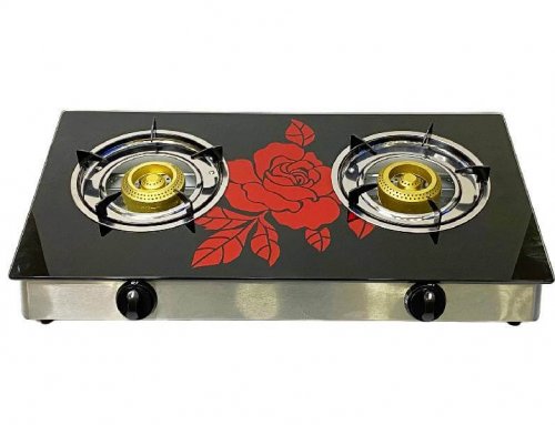 YD-GCG206 Glass Top Double Burner Gas Stove
